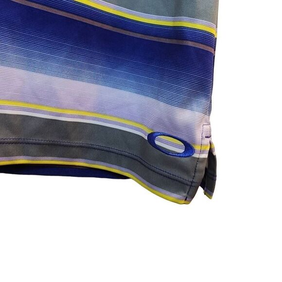 Oakley Womens Striped Tank Top Collared Active Sleeveless Shirt Blue Small - Picture 4 of 7
